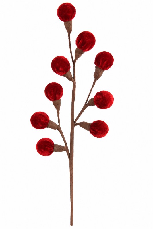 Picture of Christmas Velvet Bauble Stem 45cm